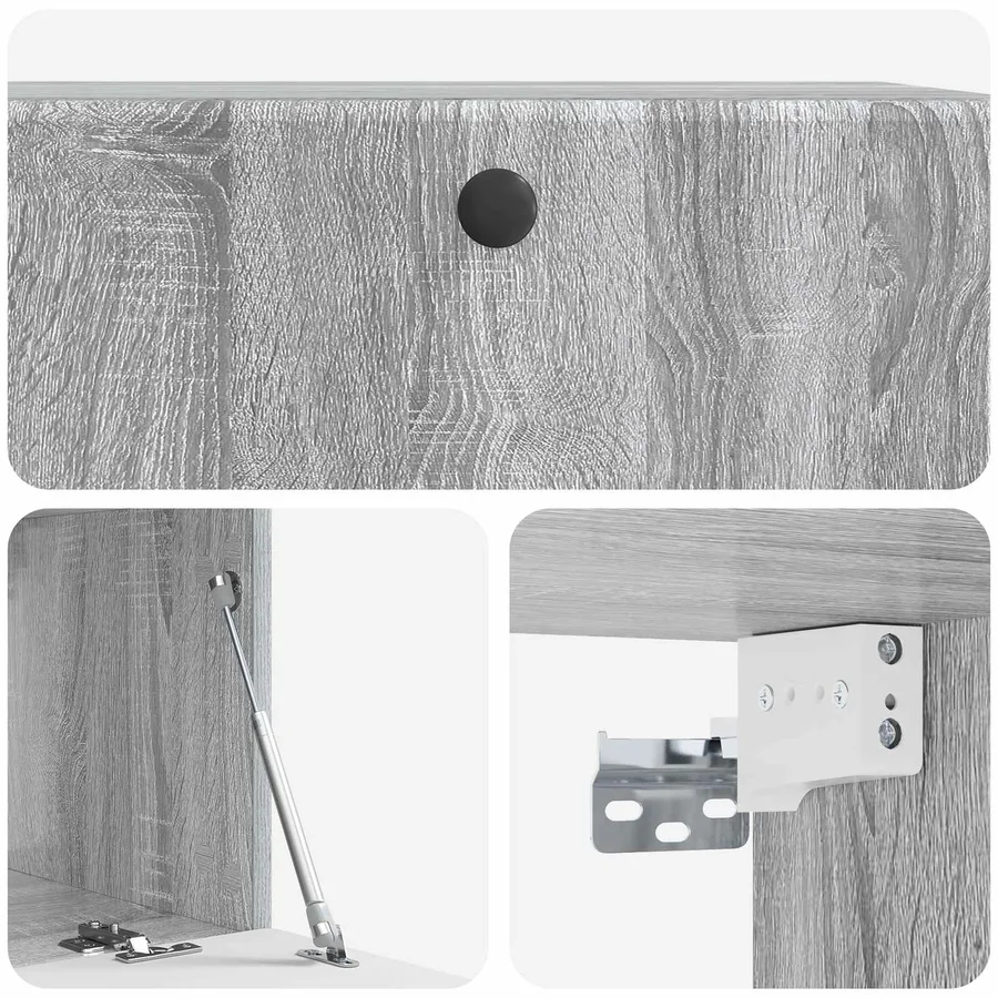 Meuble TV mural 78,5 x 41 x 30 cm Sonoma gris Bois d'ingénierie - 9
