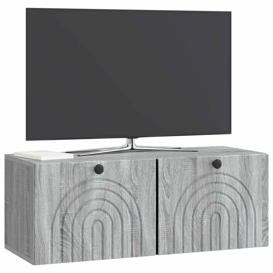 Meuble TV mural Sonoma gris 78,5 x 31 x 30 cm Bois d'ingénierie - 3