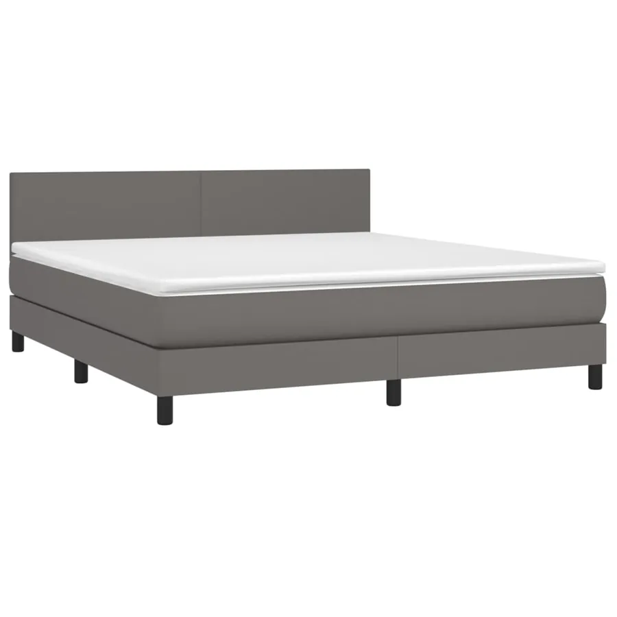Sommier à lattes de lit avec matelas et LED Gris 180x200 cm - 3