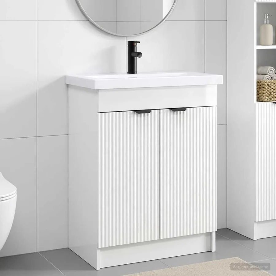 Ensemble de mobilier de salle de bain Blanc brillant