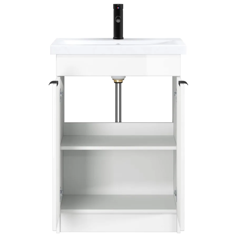Ensemble de mobilier de salle de bain Blanc brillant - 3