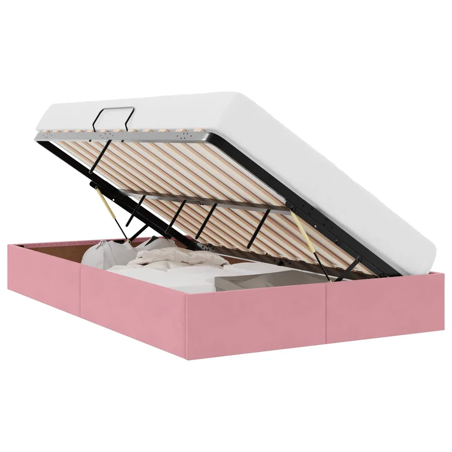 Cadre de lit ottoman avec stockage Rose 120 x 200 cm Velours - 2