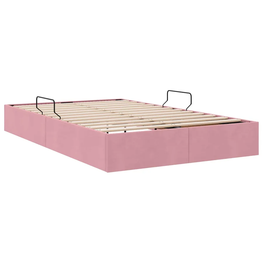 Cadre de lit ottoman avec stockage Rose 120 x 200 cm Velours - 9