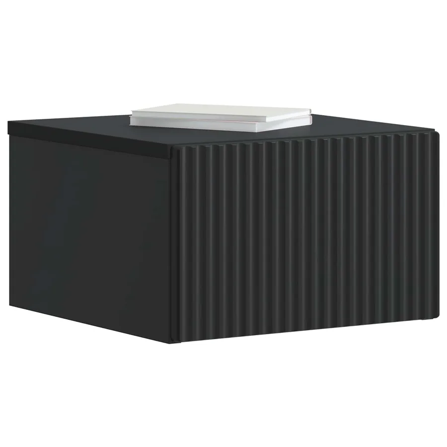 Cabinet de chevet mural avec tiroir Noir 33 x 34,5 x 20 cm - 3