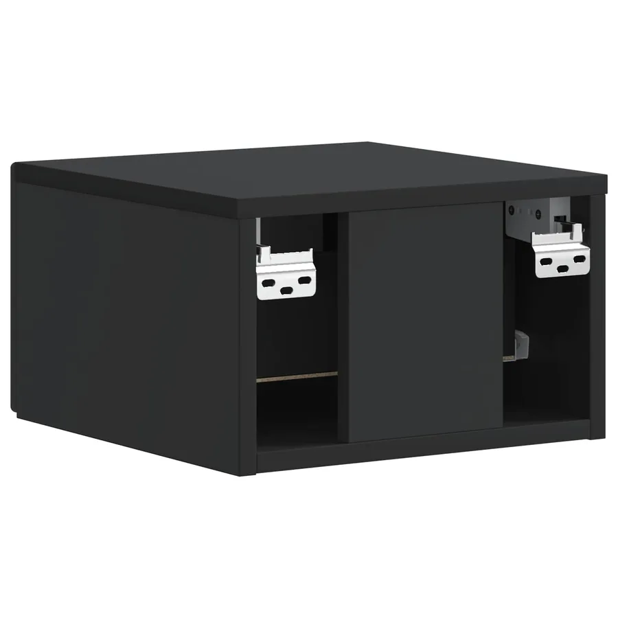 Cabinet de chevet mural avec tiroir Noir 33 x 34,5 x 20 cm - 7