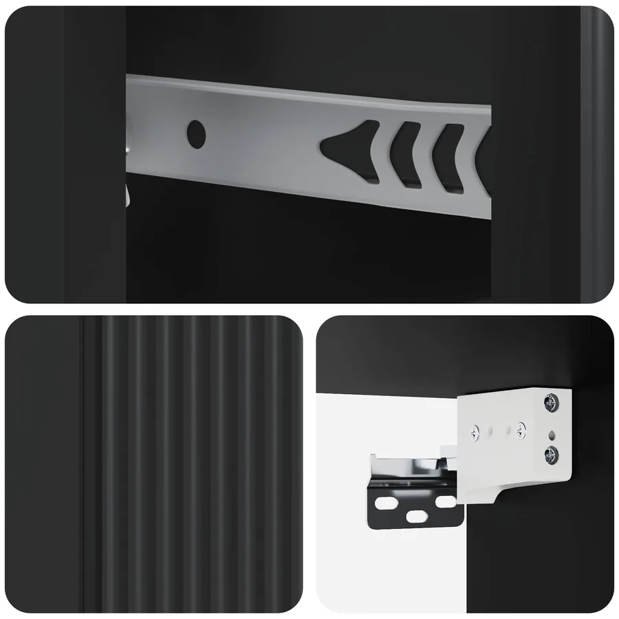 Cabinet de chevet mural avec tiroir Noir 33 x 34,5 x 20 cm - 8