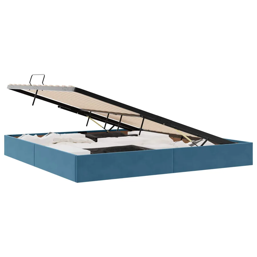 Cadre de lit ottoman Bleu foncé 200 x 200 cm Velours - 2