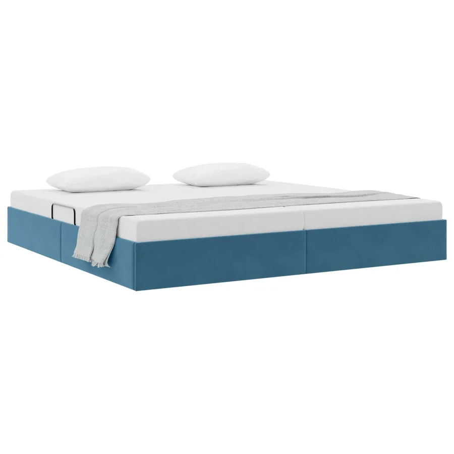 Cadre de lit ottoman Bleu foncé 200 x 200 cm Velours - 3