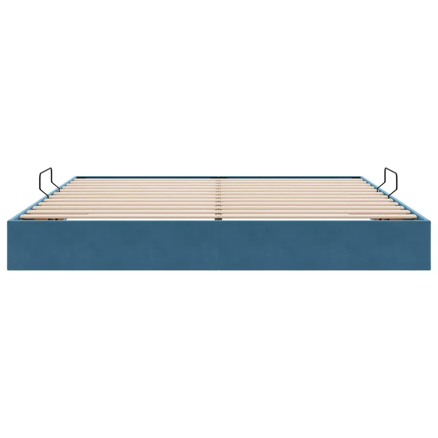 Cadre de lit ottoman Bleu foncé 200 x 200 cm Velours - 7