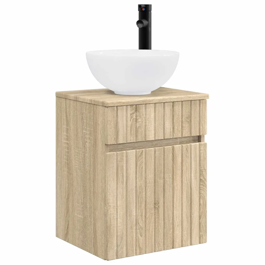 Meuble de lavabo mural Chêne Sonoma 39 x 35 x 63 cm - 2
