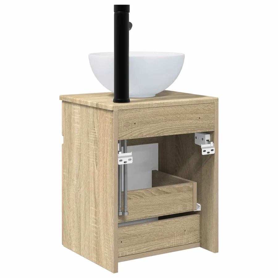 Meuble de lavabo mural Chêne Sonoma 39 x 35 x 63 cm - 4