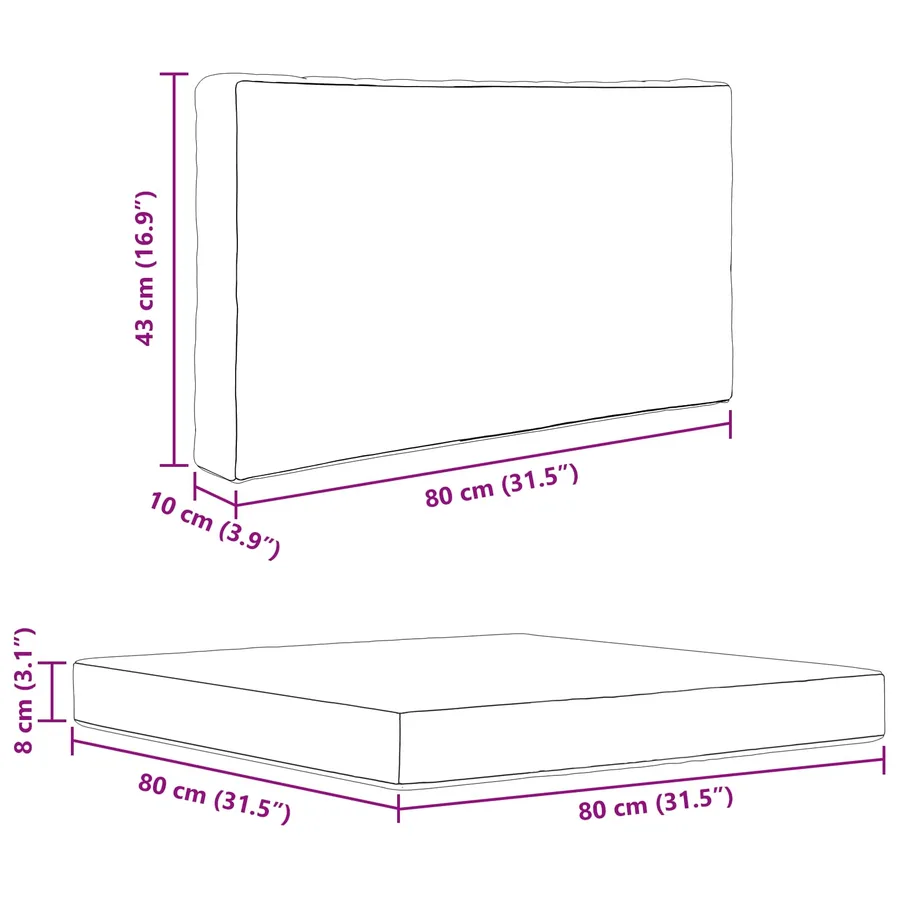 Coussin de canapé d'extérieur 2 pcs Noir Polyester - 11