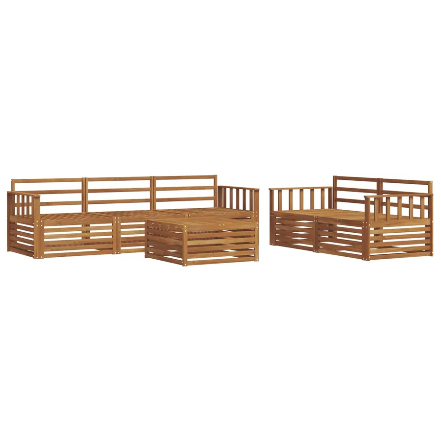 Ensemble de canapés d'extérieur 6 pcs Naturel - 2