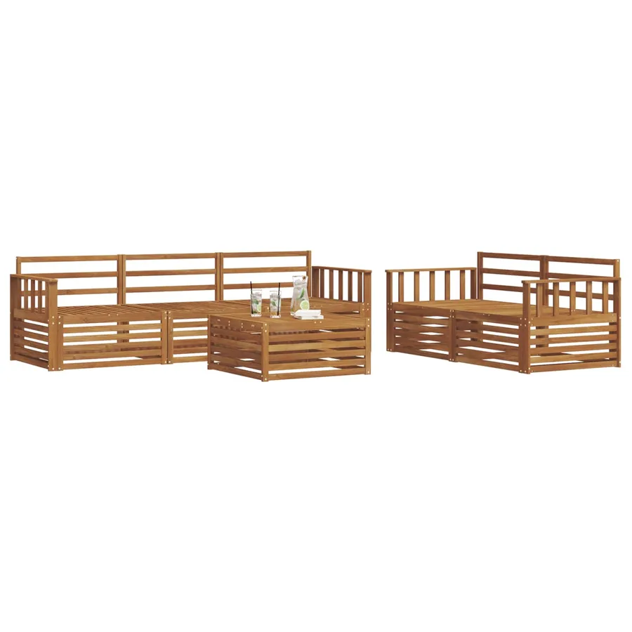 Ensemble de canapés d'extérieur 6 pcs Naturel - 3