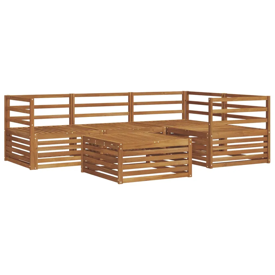 Ensemble de canapés d'extérieur 5 pcs Naturel - 2