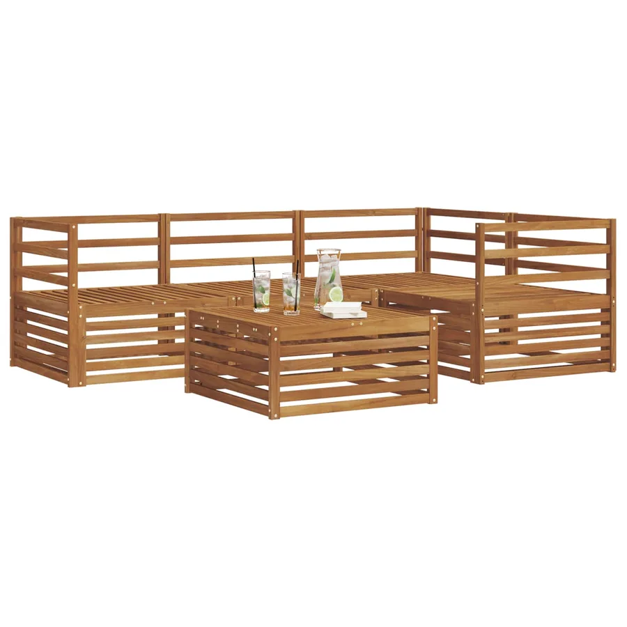 Ensemble de canapés d'extérieur 5 pcs Naturel - 3