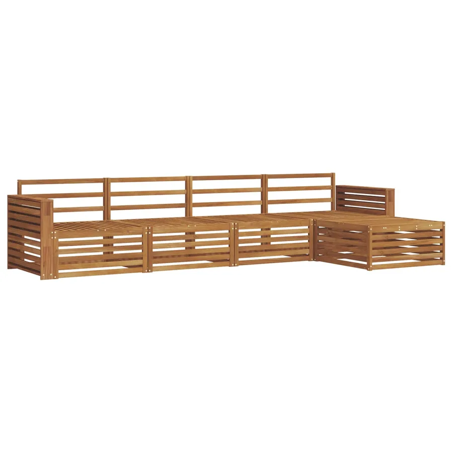 Ensemble de canapés d'extérieur 5 pcs Naturel - 2