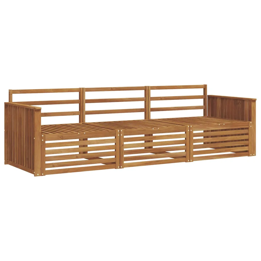 Ensemble de canapés d'extérieur 3 pcs Naturel - 2