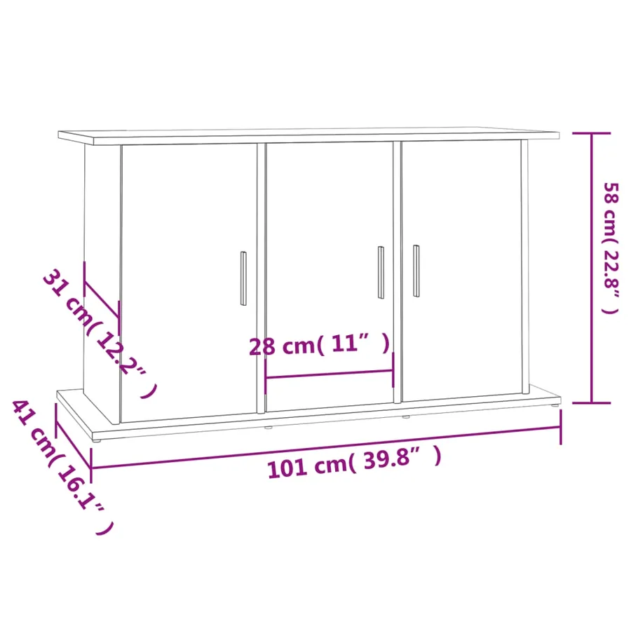 Support pour aquarium chêne fumé 101x41x58 cm bois d'ingénierie - 11