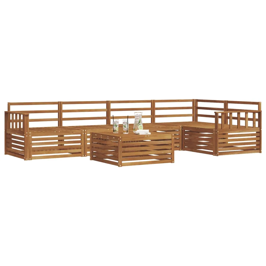 Ensemble de canapés d'extérieur 6 pcs Naturel - 3