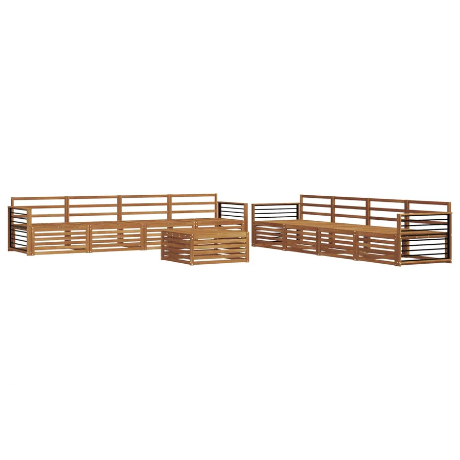 Ensemble de canapés d'extérieur 9 pcs Naturel - 2