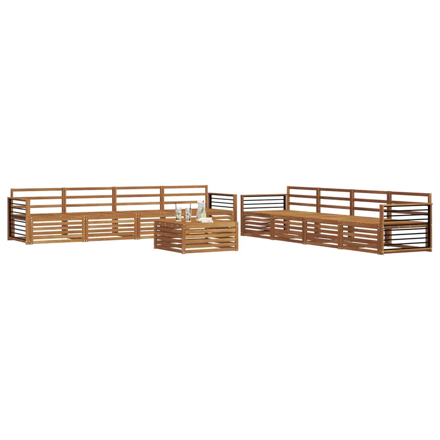 Ensemble de canapés d'extérieur 9 pcs Naturel - 3