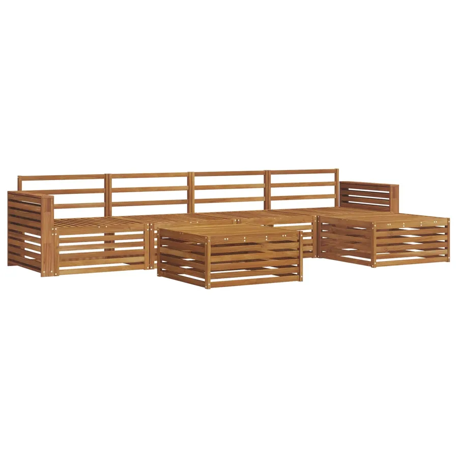 Ensemble de canapés d'extérieur 6 pcs Naturel - 2