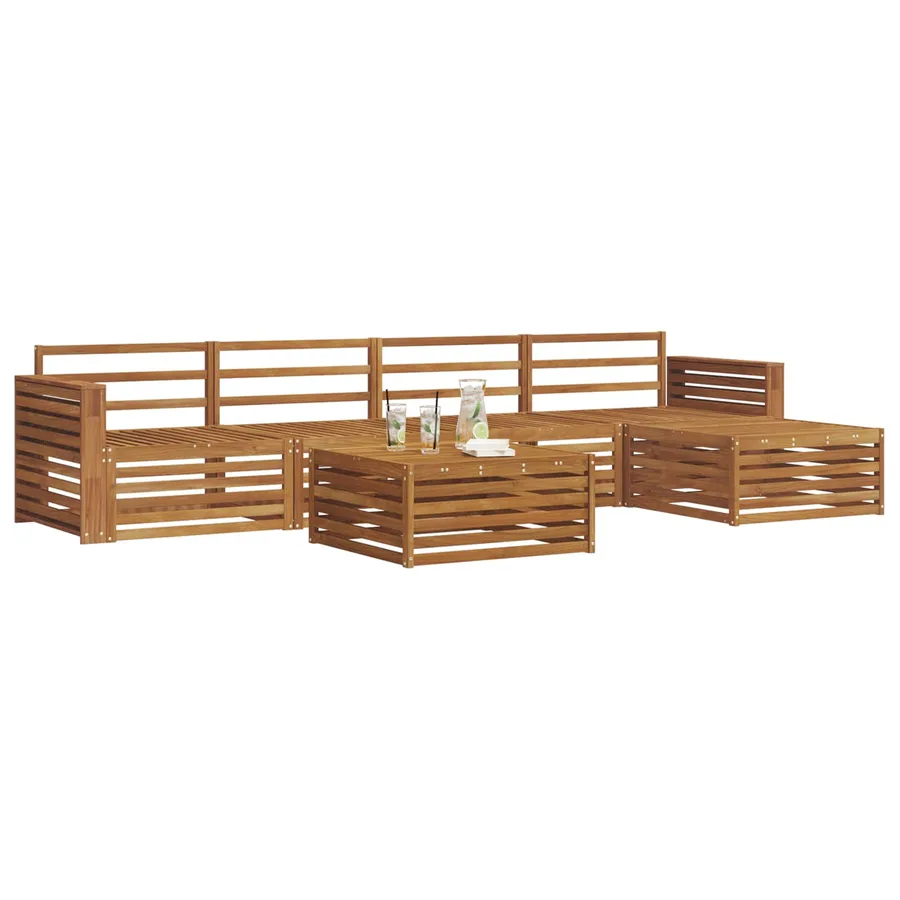 Ensemble de canapés d'extérieur 6 pcs Naturel - 3
