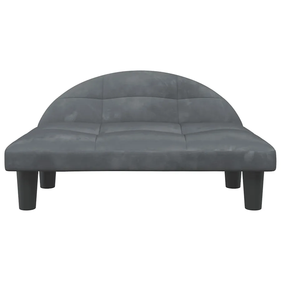 Lit pour chien gris foncé 70x52x30 cm velours - 3