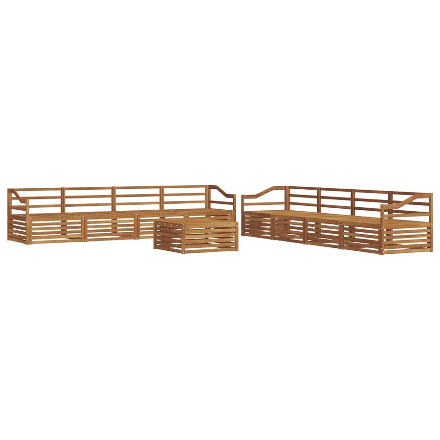 Ensemble de canapés d'extérieur 9 pcs Naturel - 2