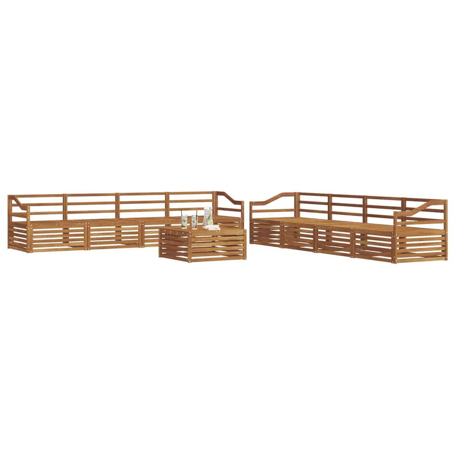 Ensemble de canapés d'extérieur 9 pcs Naturel - 3