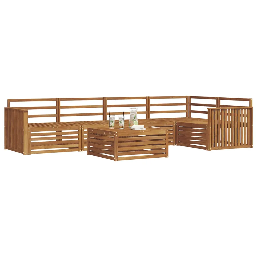 Ensemble de canapés d'extérieur 6 pcs Naturel - 3