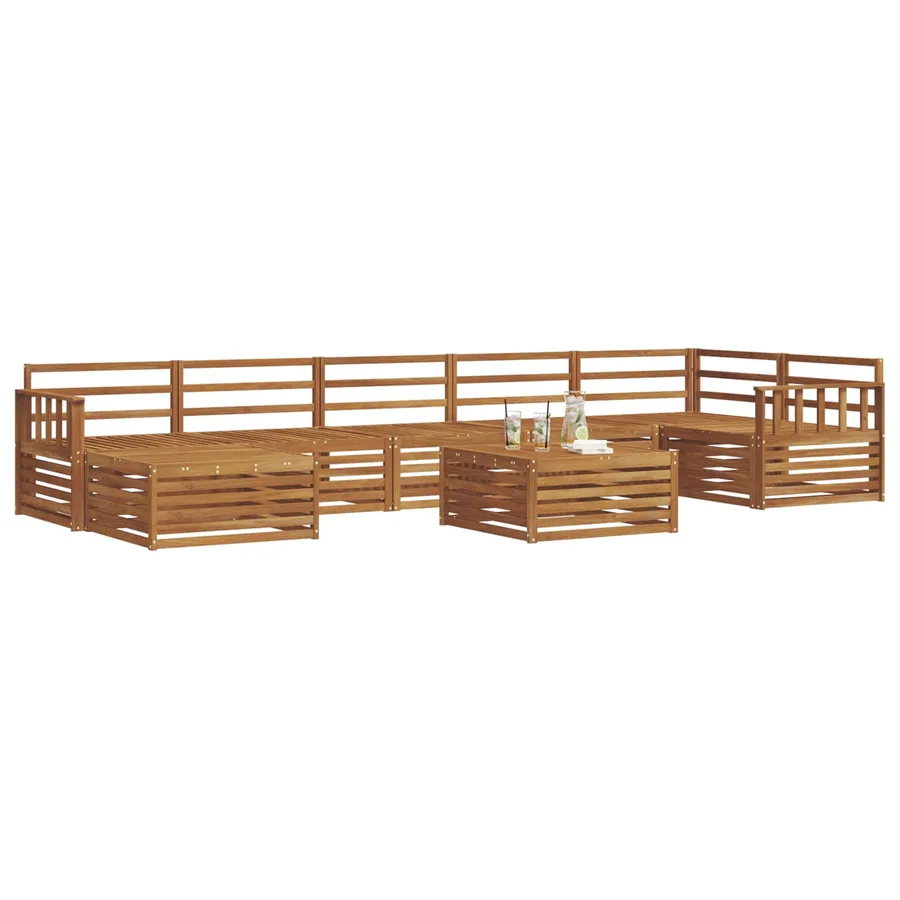 Ensemble de canapés d'extérieur 8 pcs Naturel - 3