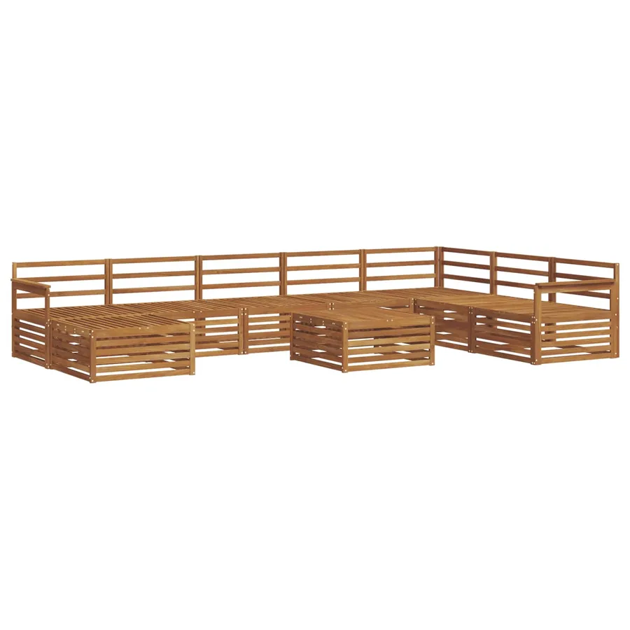 Ensemble de canapés d'extérieur 9 pcs Naturel - 2