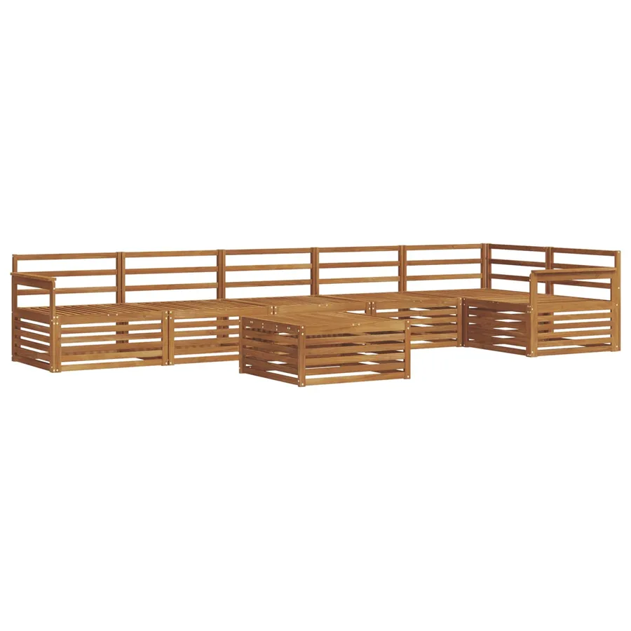 Ensemble de canapés d'extérieur 7 pcs Naturel - 2