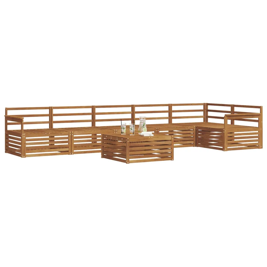Ensemble de canapés d'extérieur 7 pcs Naturel - 3