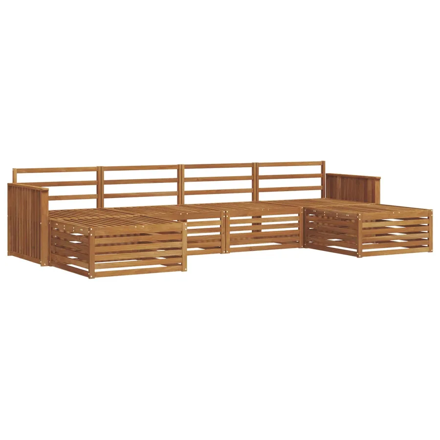 Ensembles de canapés 6 pcs Naturel Bois d'Acacia Massif - 2