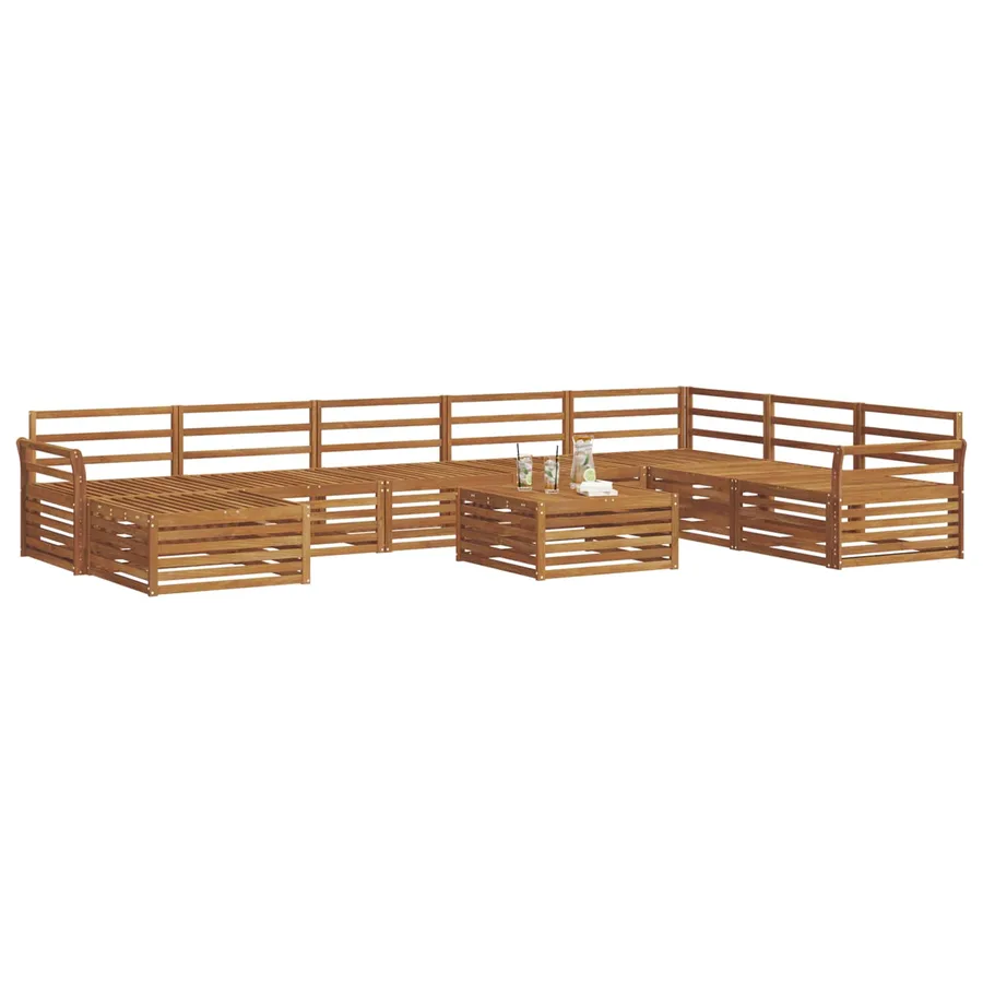 Ensemble de canapés d'extérieur 9 pcs Naturel - 3