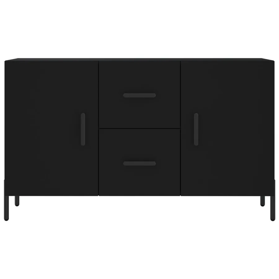 Buffet noir 100x36x60 cm bois d'ingénierie - 6