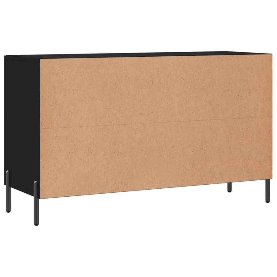 Buffet noir 100x36x60 cm bois d'ingénierie - 8