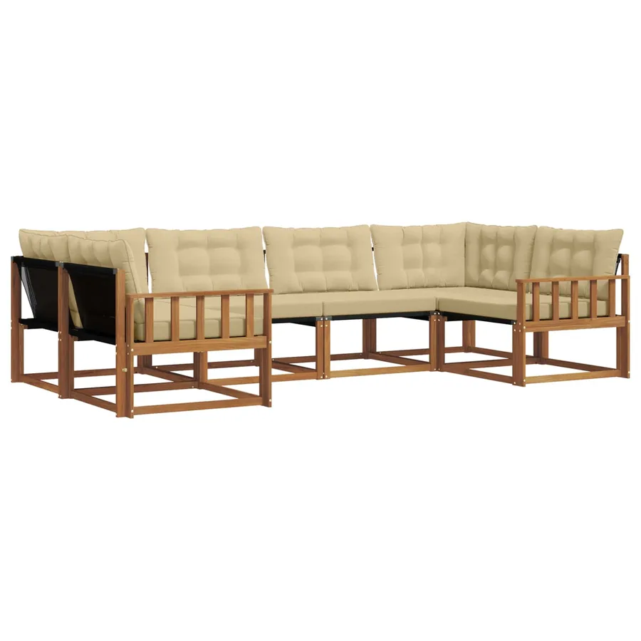 Ensemble de canapés d'extérieur 6 pcs Naturel et Beige - 2