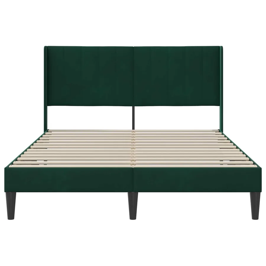 Cadre de lit avec tête de lit Vert foncé 160 x 200 cm Velours - 4