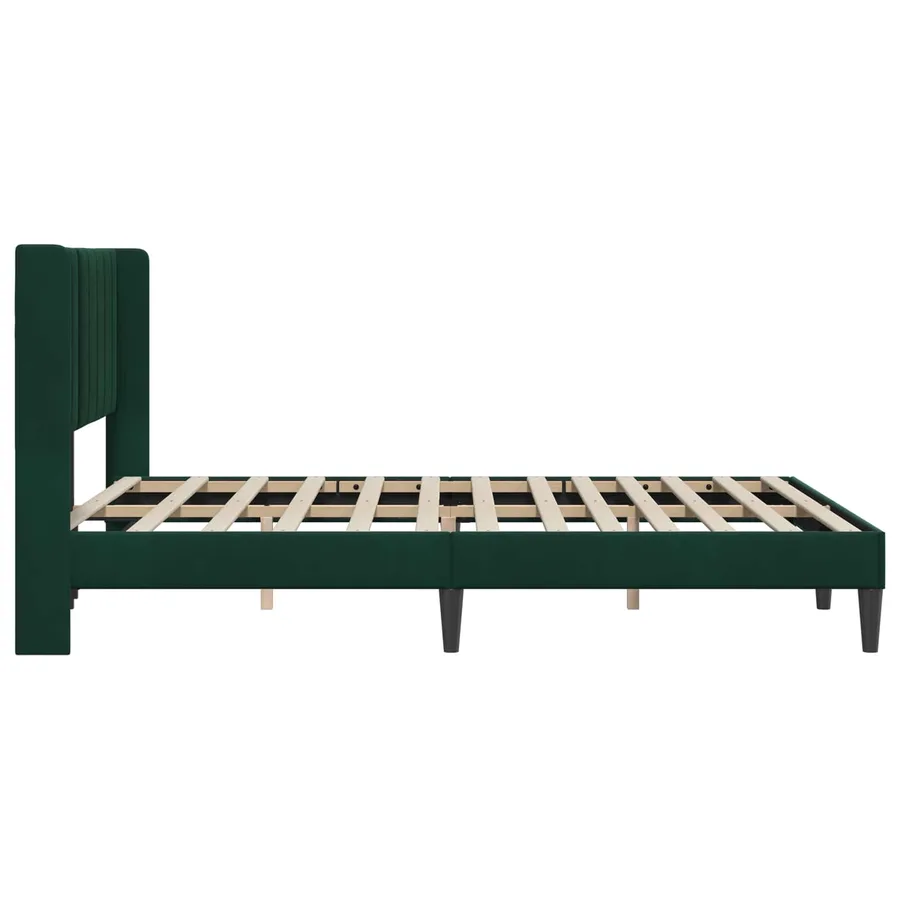Cadre de lit avec tête de lit Vert foncé 160 x 200 cm Velours - 5