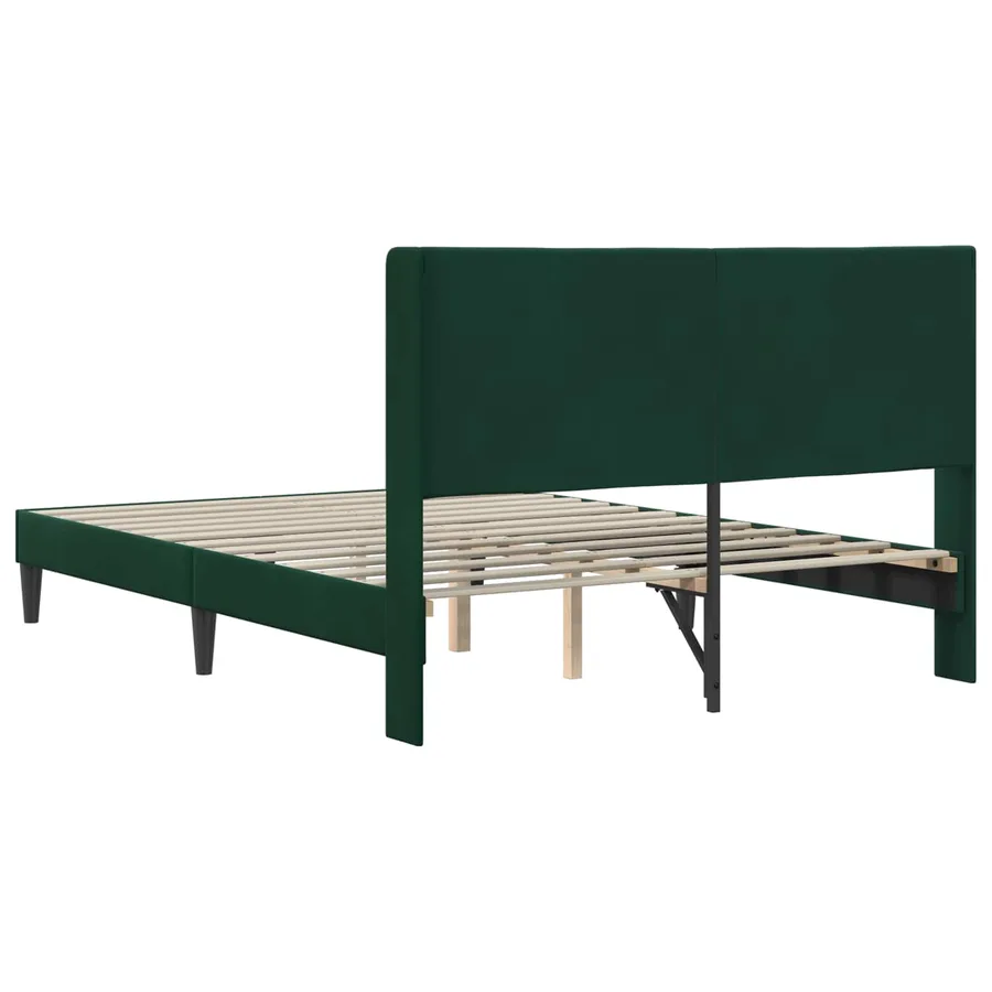 Cadre de lit avec tête de lit Vert foncé 160 x 200 cm Velours - 6