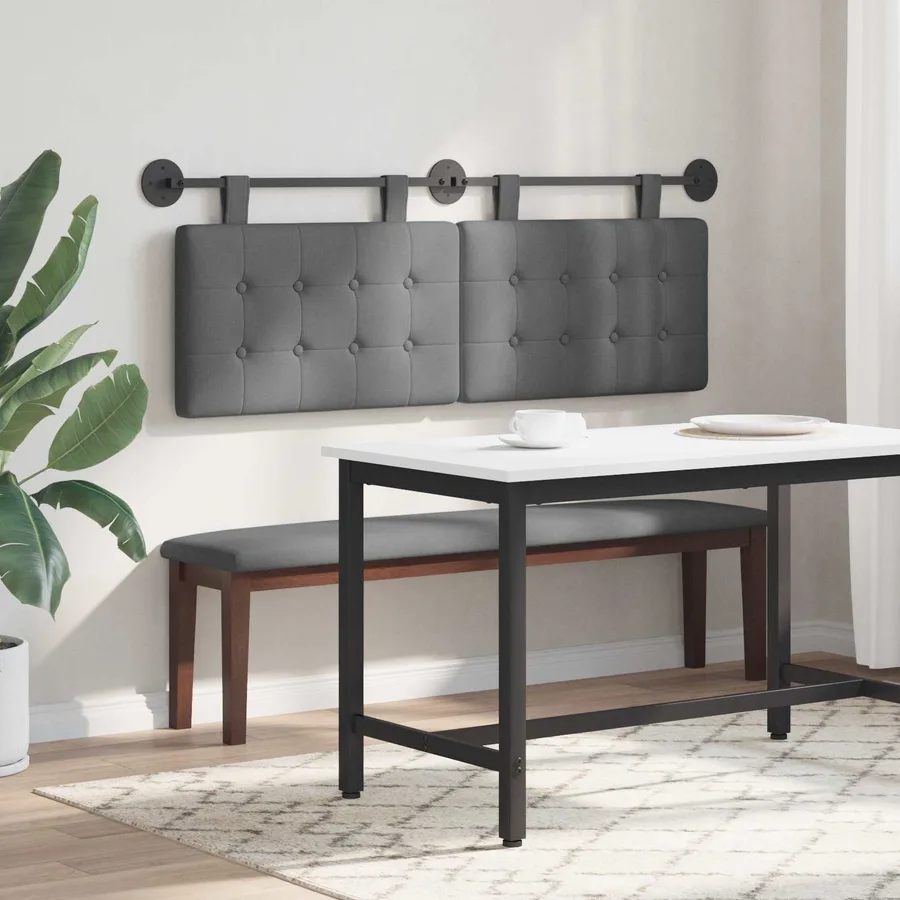 Tête de lit suspendue Gris foncé Tissu - 4