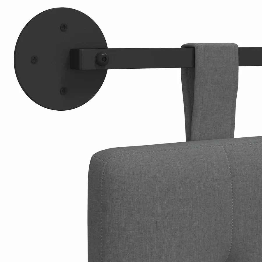 Tête de lit suspendue Gris foncé Tissu - 9