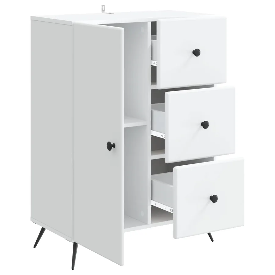 Buffet Blanc 66 x 34,5 x 90 cm Bois d'ingénierie - 5