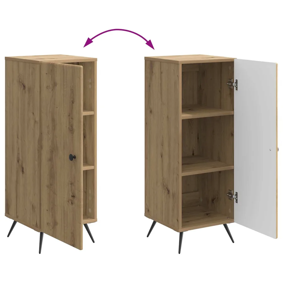 Buffet Chêne artisanal 33 x 34,5 x 90 cm Bois d'ingénierie - 11