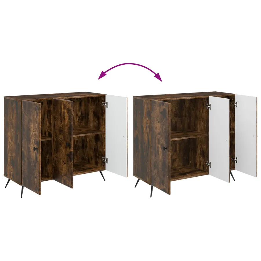 Buffet Chêne fumé 89 x 34,5 x 80 cm Bois d'ingénierie - 11
