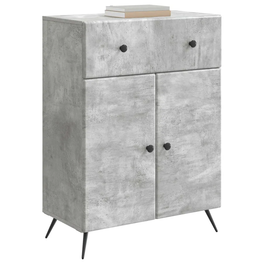 Buffet Gris béton 66 x 34,5 x 90 cm Bois d'ingénierie - 3